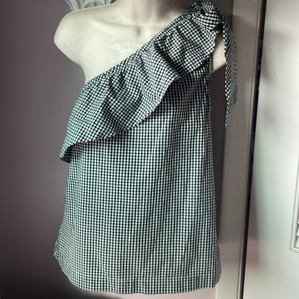 Vineyard Vines Off the Gingham Shoulder Top Size 0